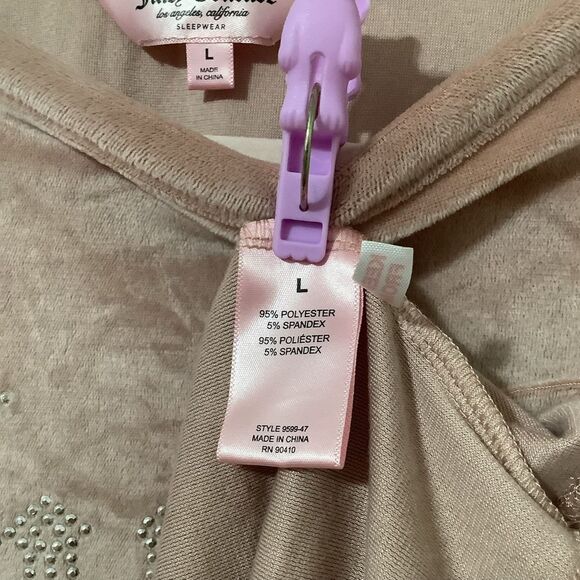 Juicy Couture Y2K Style Girly McBling Pink Graphic Logo Velour T Shirt Large - Picture 11 of 11